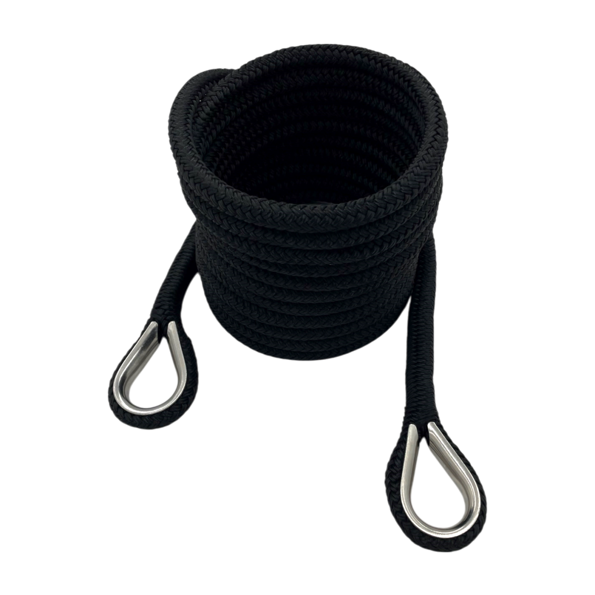 Mooring Pendant Black Nylon Double Braid Thimble Both Ends (5 Size & 8 ...
