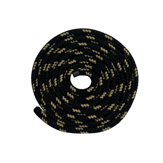 Black & Gold Nylon Double Braid Rope 1/2"