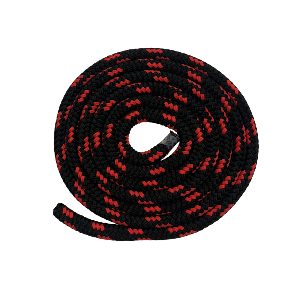 Black & Red Nylon Double Braid Rope 3/8