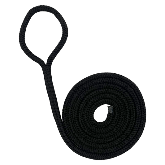 Dock Line Black Nylon Double Braid (5 Size & 8 Length Options)