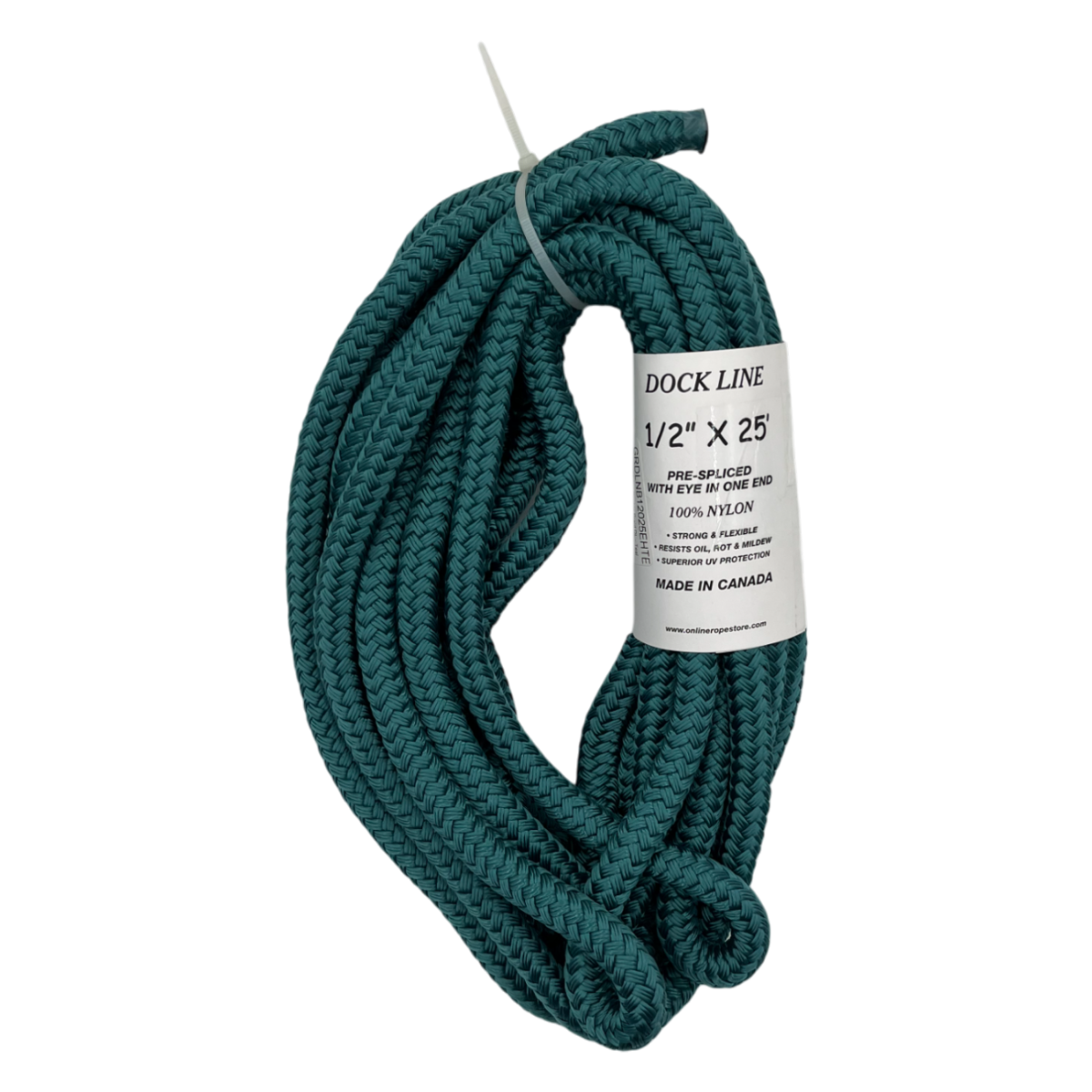 Dock Line Teal Nylon Double Braid (4 Size & 8 Length Options)