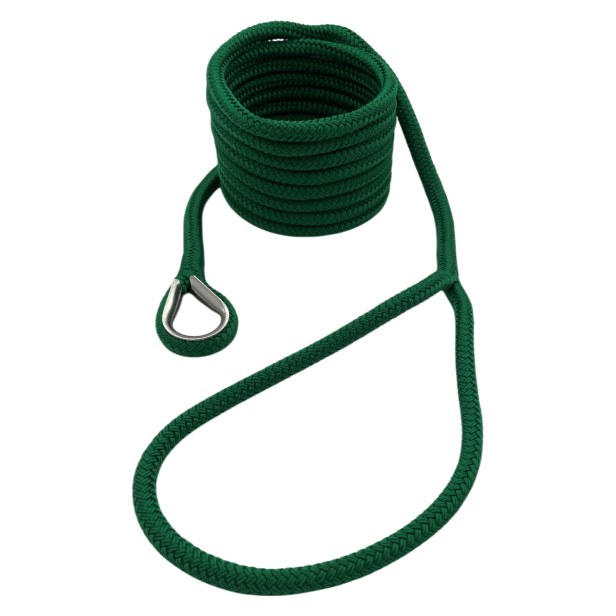 Mooring Pendant Green Nylon Double Braid Thimble & Eye Ends (4 Size & 8 Length Options)