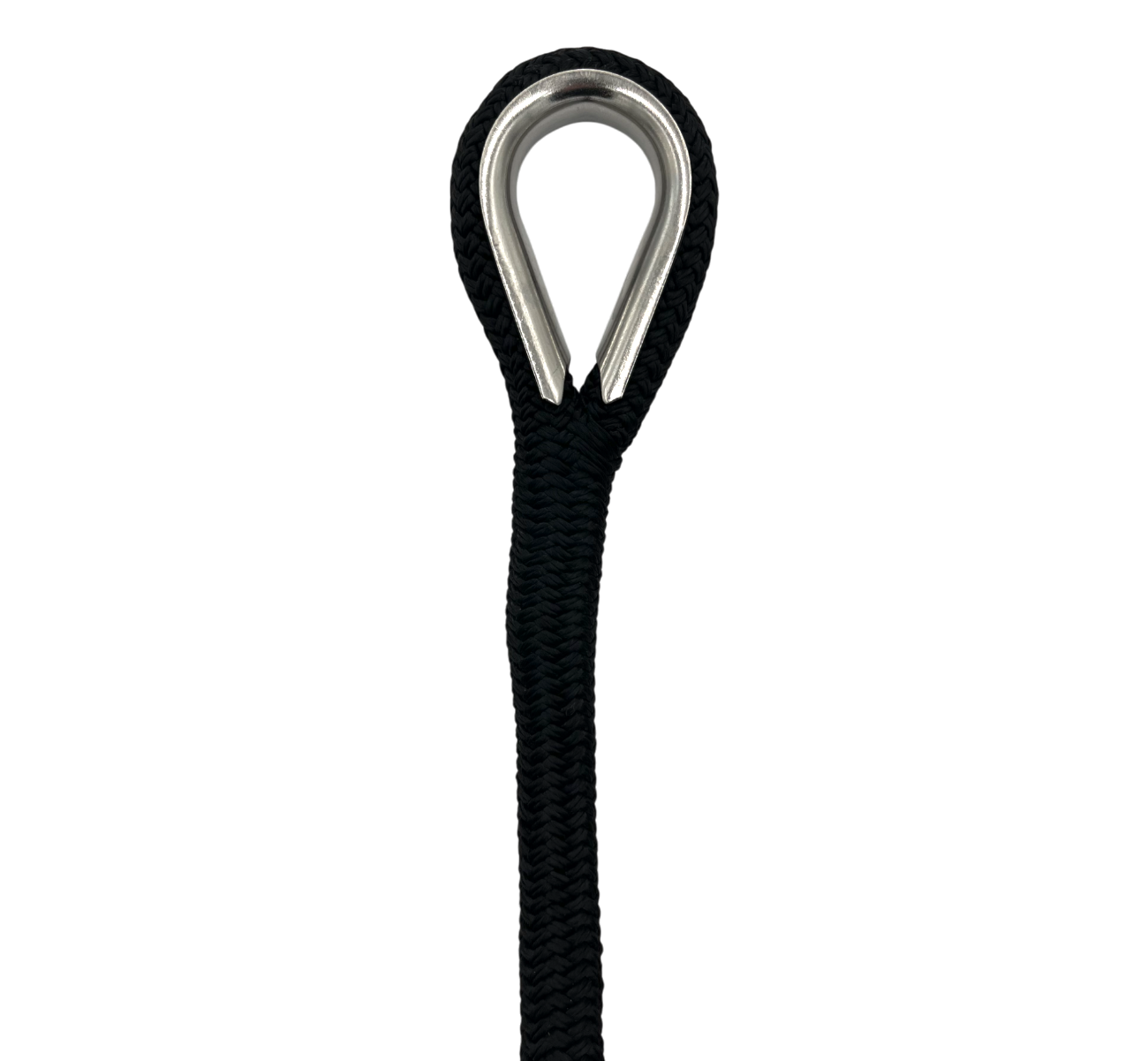 Mooring Pendant Black Nylon Double Braid Thimble & Eye Ends (5 Size & 8 Length Options)