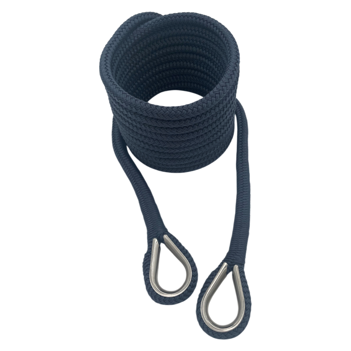 Mooring Pendant 1/2" Nylon Double Braid Thimble Both Ends (15 Color & 6 Length Options)