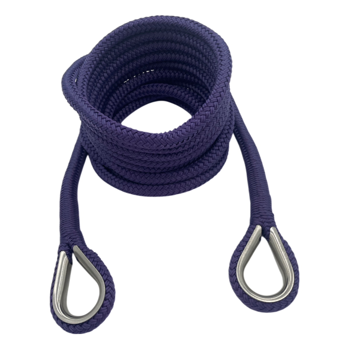 Mooring Pendant Purple Nylon Double Braid Thimble Both Ends (4 Size & 8 Length Options)