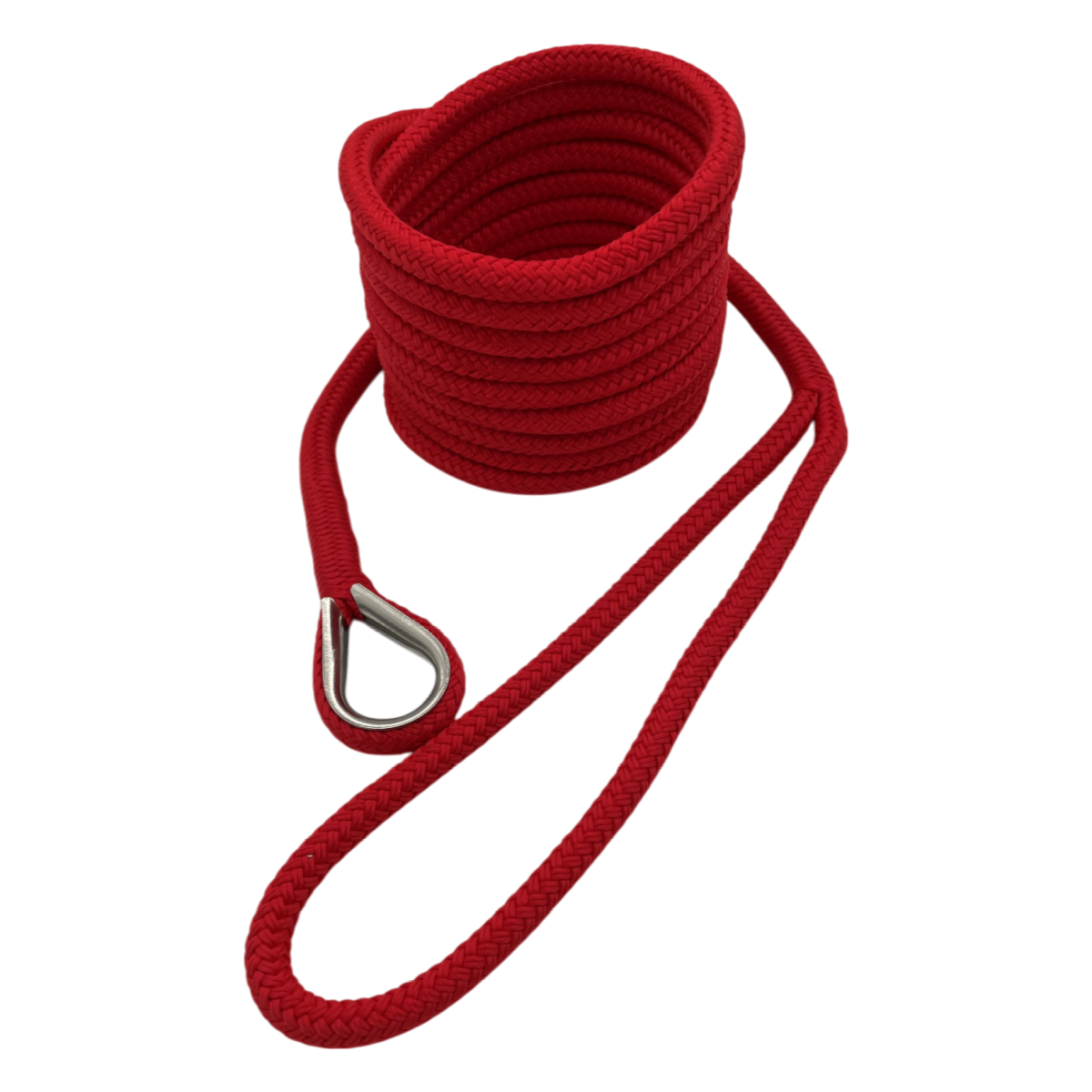 Mooring Pendant Red Nylon Double Braid Thimble & Eye Ends (5 Size & 8 Length Options)