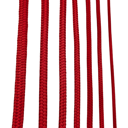 Red Low Stretch Polyester Sailing Braid 7/16"