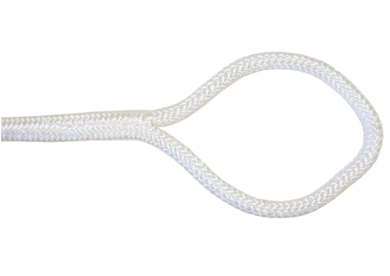 Titan Dock Line Nylon Double Braid - White (4 Size & 8 Length Options)