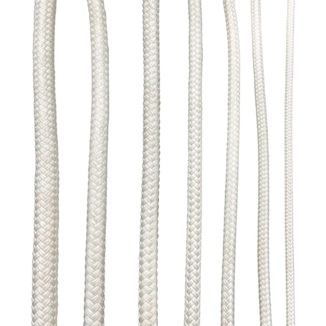 White Low Stretch Polyester Sailing Braid 5/8"