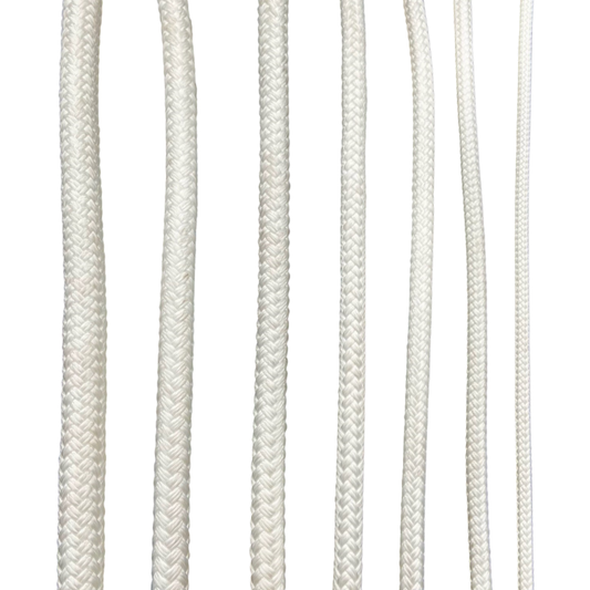 White Low Stretch Polyester Sailing Braid 5/8"