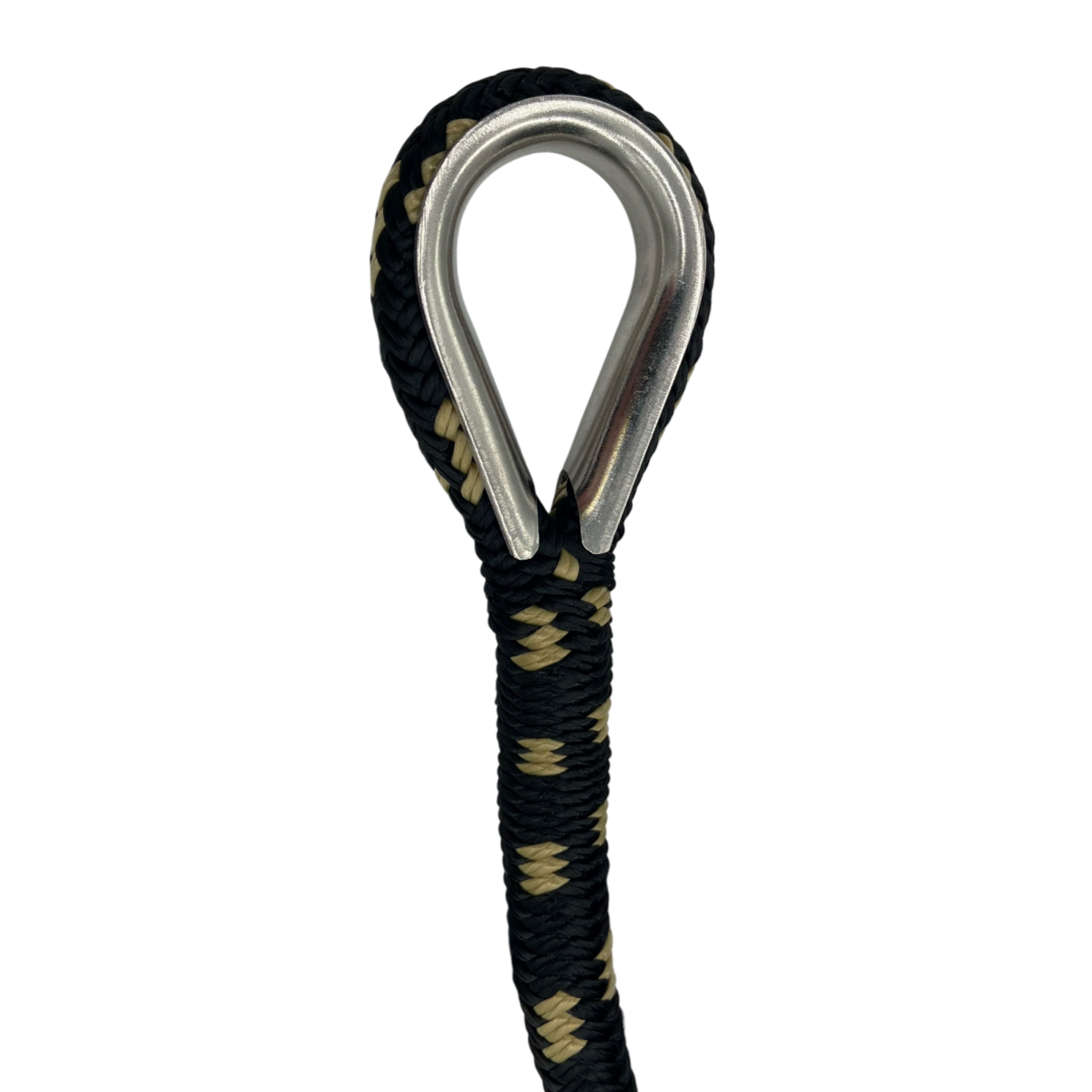 Mooring Pendant Black & Gold Nylon Double Braid Thimble Both Ends (4 Size & 8 Length Options)