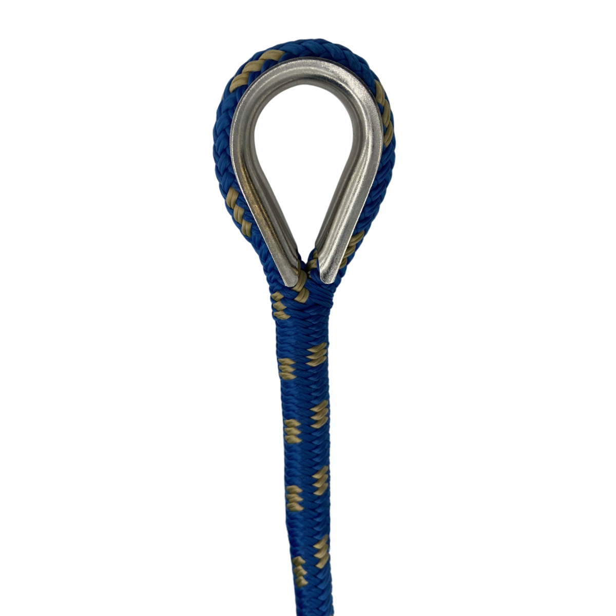 Anchor Line Blue & Gold Nylon Double Braid (4 Size & 6 Length Options)