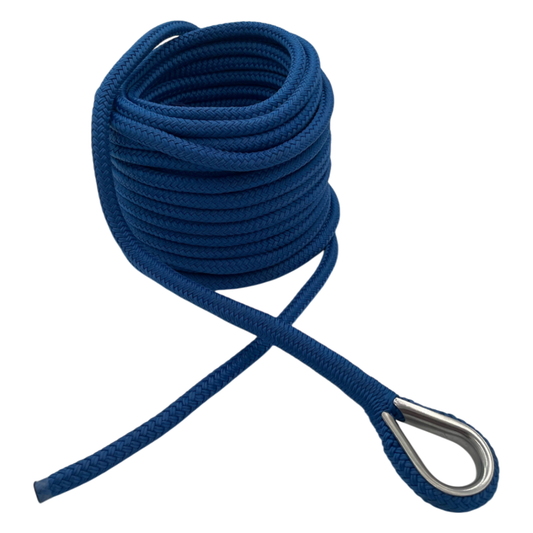 Anchor Line Blue Nylon Double Braid (4 Size & 6 Length Options)