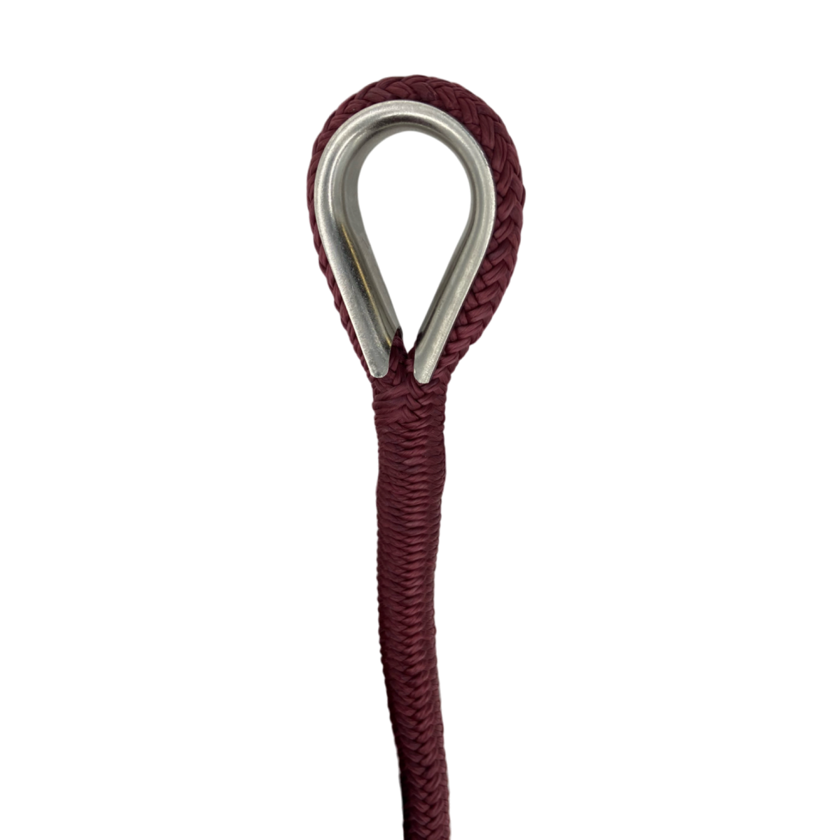 Mooring Pendant Burgundy Nylon Double Braid Thimble & Eye Ends (4 Size & 8 Length Options)