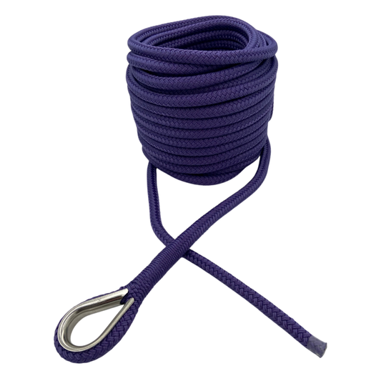 Anchor Line Purple Nylon Double Braid (4 Size & 6 Length Options)